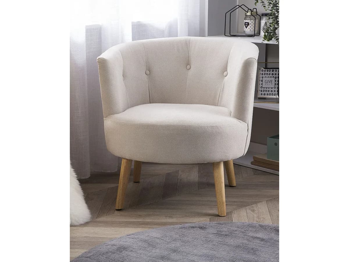 Poltrona ODENZEN Tecido Branco creme
