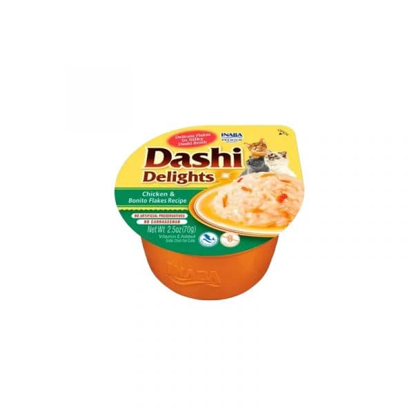 Ração Húmida Inaba Churu Cat Dashi Delights Frango com Flocos de Bonito 70g