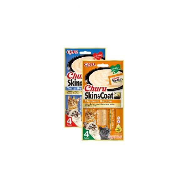Inaba Snack Líquido para Gatos Churu Skin & Coat Sabor Frango 4x14g