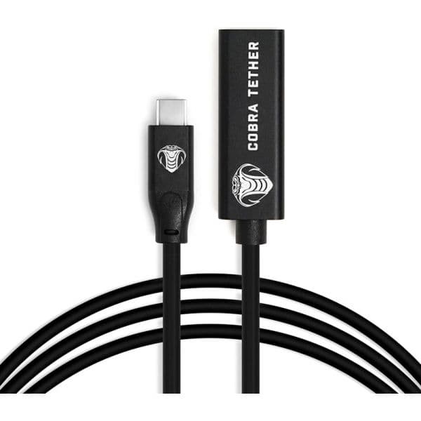 Cobra Tether Extensão USB-C/USB-C Fêmea 5m Preto