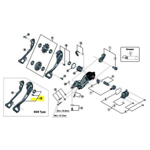 Shimano Xtr M9000 Sgs 11s Exterior Pulley Carrier One Size Black - 5PV98130