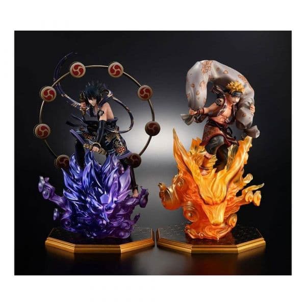 Megahouse Pvc Priceus G.e.m. Series Uzumaki Wind God & Sasuke Uchiha Thunder God 28 Cm Naruto Statue