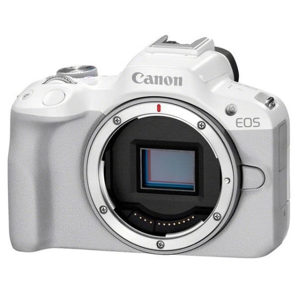 Câmara Evil Canon EOS R50WH branca + Lente RFS 18-45 mm F4.5-6.3 IS STM - A47014699