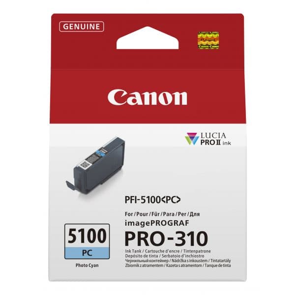 Tinteiro Canon Depósito de Tinta PFI-5100PC Photo Cyan