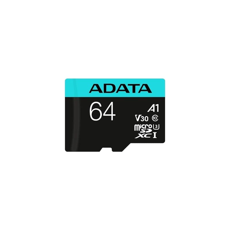 ADATA 64GB microSDXC Cartão memória Premier Pro Class 10 UHS-I U3, V30 - AUSDX64GUI3V30SA2-RA