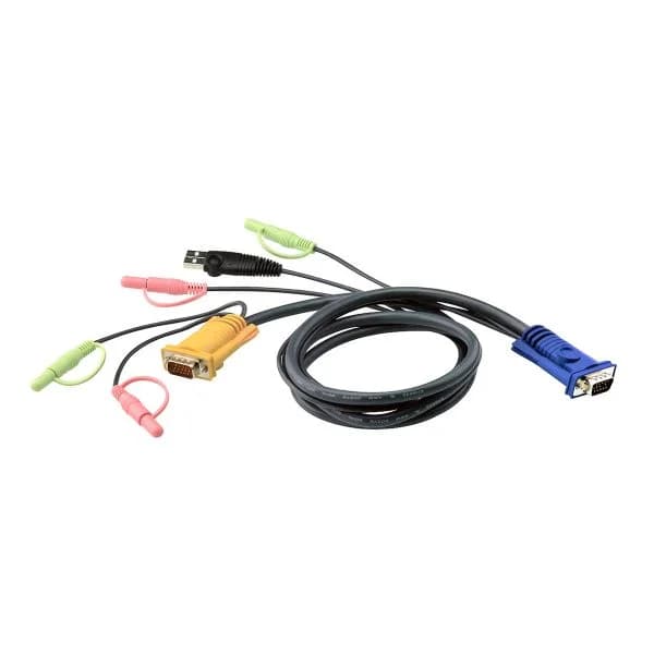 Aten 2L-5302U Cabo KVM áudio SPHD 3 em 1 1.8m