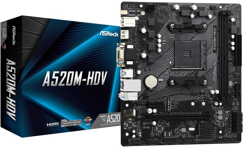 Motherboard Asrock A520M-HDV SKT AM4 - 90-MXBE50-A0UAYZ