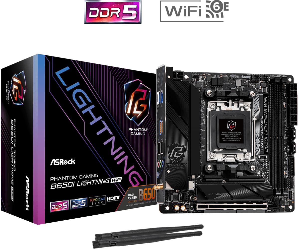 Asrock B650I Lightning WiFi AMD B650 Ranhura AM5 mini ITX