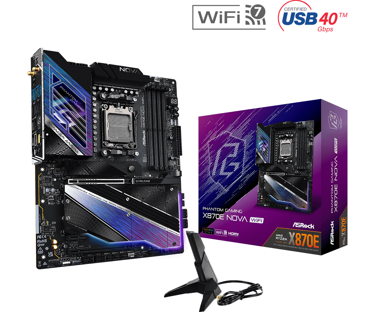 ASRock X870E Nova WiFi AM5 ATX DDR5