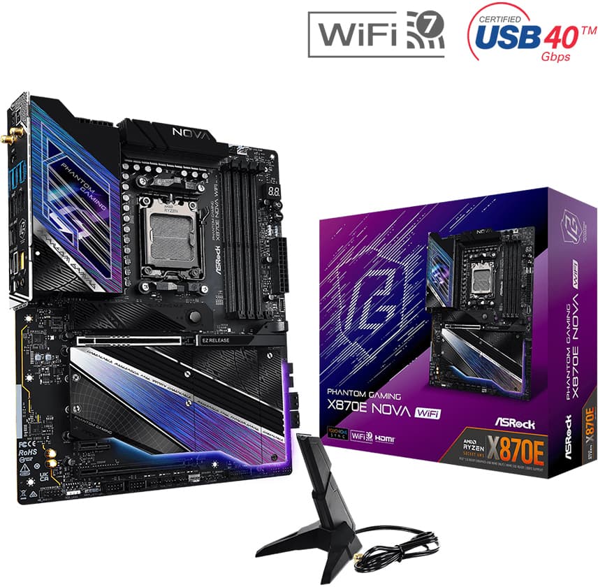 ASRock X870E Nova WiFi AM5 ATX DDR5