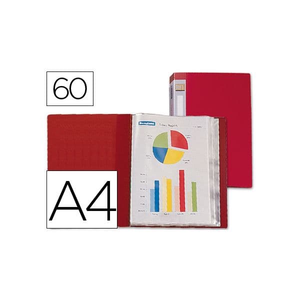 Liderpapel Capa Catálogo A4 60 Bolsas Vermelho - CJ50