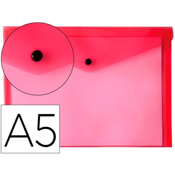 Liderpapel Bolsa Porta Documentos c/ Mola A5 Vermelho 12 un.