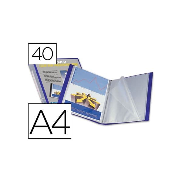 Liderpapel Capa Catálogo A4 40 Bolsas Azul - CJ60