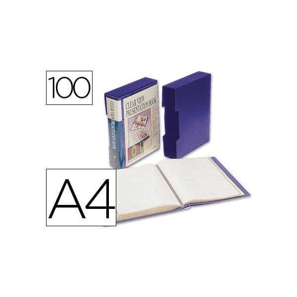 Beautone Capas Classificadoras A4 Personalizáveis com 100 Bolsas Azul - 20969