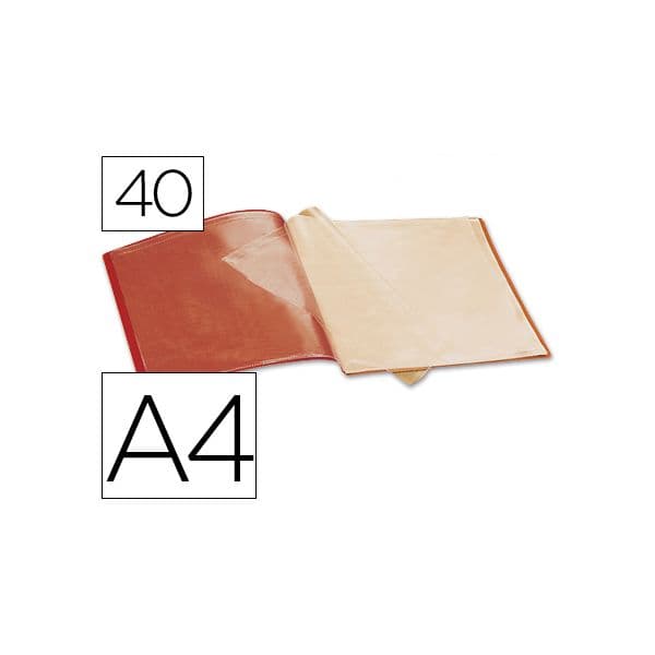 Liderpapel Capa Catálogo A4 40 Bolsas Vermelho - CJ20