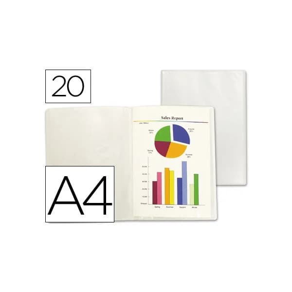 Liderpapel Capa Catálogo PP DIN 20 Bolsas Clear - CJ12
