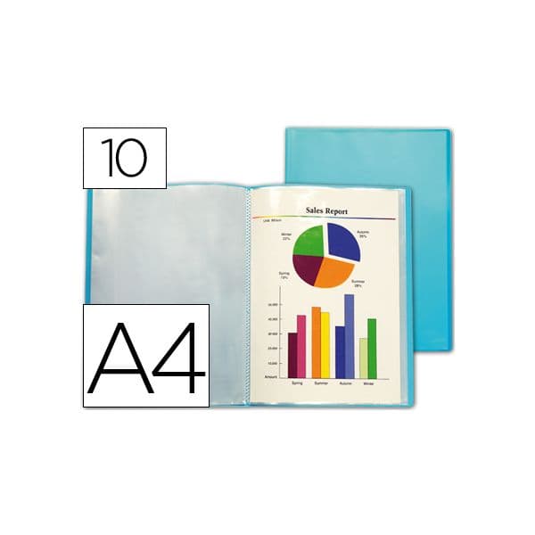 Liderpapel Pasta Catálogo A4 10 Bolsas Azul - CJ14