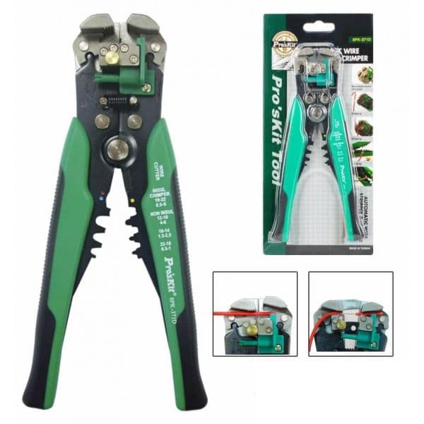 Proskit Alicate Corte, Descarnador e Cravar Terminais (210mm) - 8PK-371D