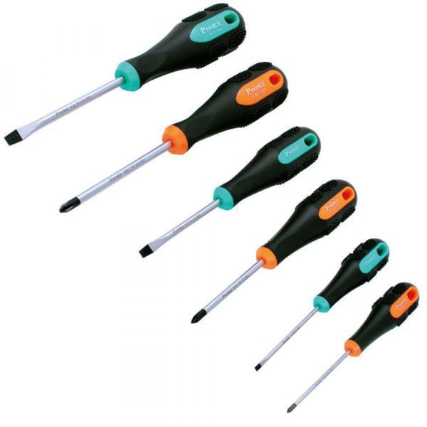 Proskit Conjunto de 6 Chaves de Fendas e Philips - SD-2301