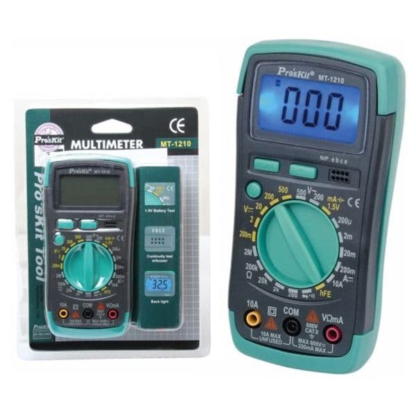 Pro's Kit Multimetro Digital Profissional com 3 ½ Digitos Retroiluminado - MT-1210