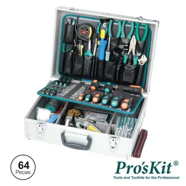 Pro's Kit Mala Ferramentas Profissional Abs 64 Peças - PK-15307BM