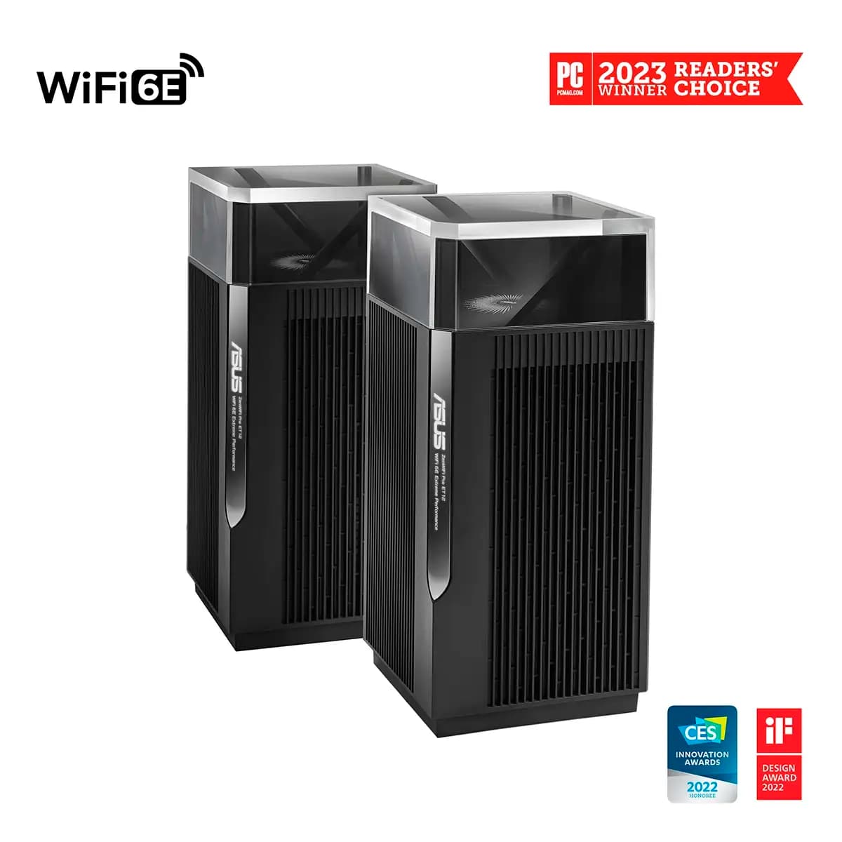 Asus Sistema Mesh ZenWiFi Pro ET12 AX11000 Tri-Band WiFi 6E AiMesh 2.5GbE Pack-2 Preto