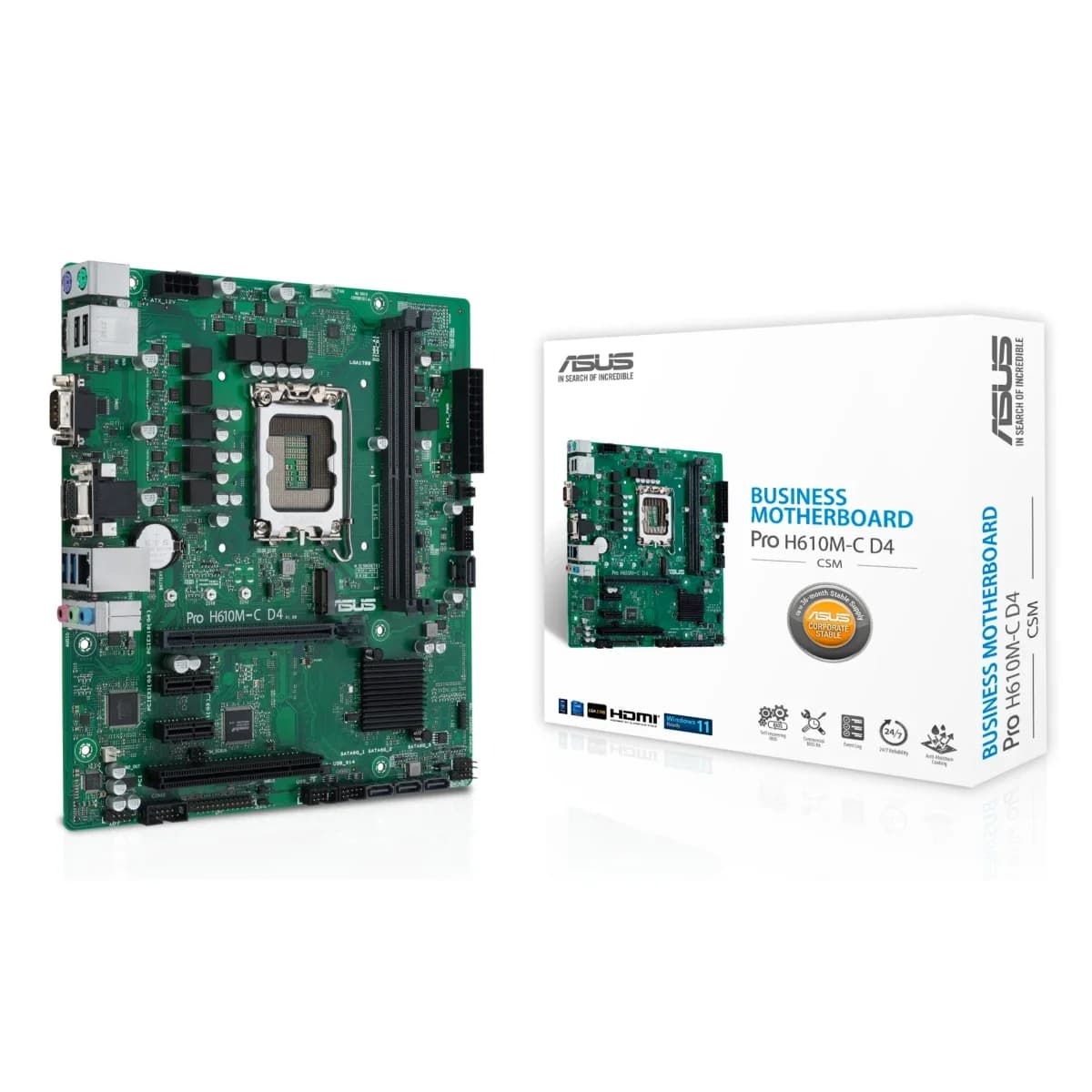 Motherboard Asus Pro H610M-C D4-CSM (intel, 1700, DDR4, Matx) - 90MB1A30-M0EAYC