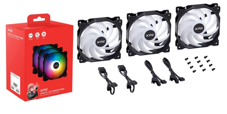 ADATA XPG VENTO 120MM RGB Black Fan (3-Pack)