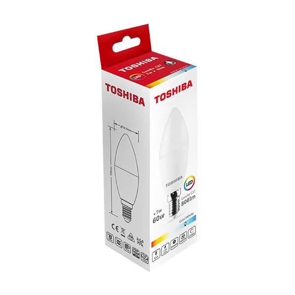 Toshiba Lâmpada led C37 E27 5W 3000K - 168820