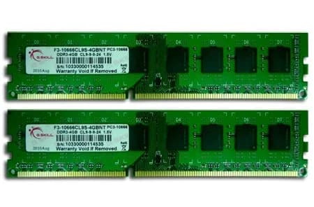 Memória RAM G.Skill 8GB Value Series (2x 4GB) DDR3 1333MHz PC3-10600 - F3-10600CL9D-8GBNT