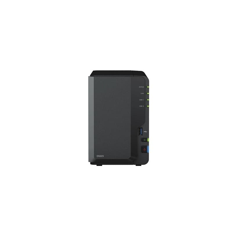 NAS Synology Disk Station DS223 - 2 Baías - 1.7GHz 4-core - 2GB RAM
