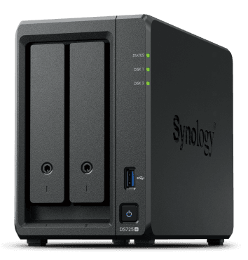 Synology Servidor NAS DiskStation DS725+ 2 Baias 4GB DDR4 AMD Ryzen R1600 Gigabit Ethernet