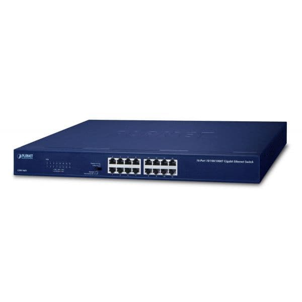 Planet GSW-1601 Switch de Rede Não-gerido Gigabit Ethernet (10/100/1000) 1U Azul - GSW-1601