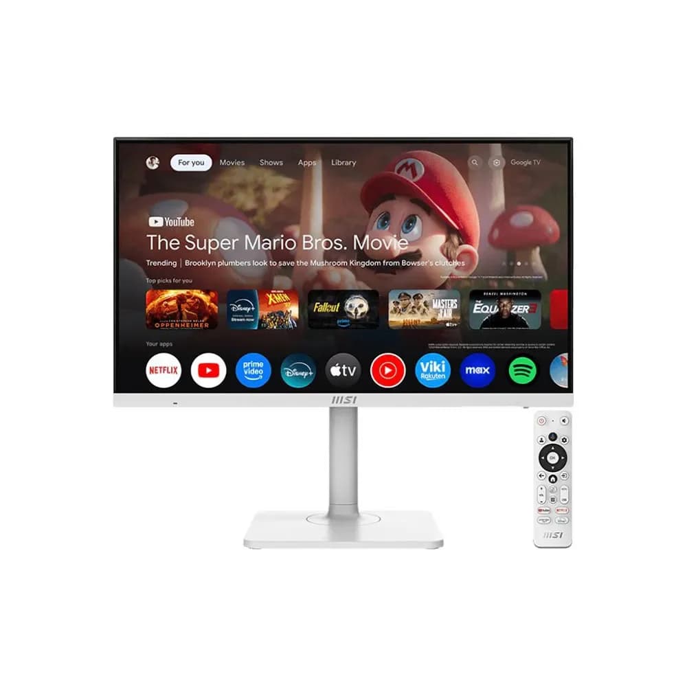 Monitor MSI 27" Modern MD272UPSW 4K UHD 60Hz IPS Google TV USB-C HDMI DisplayPort Ajustável Branco