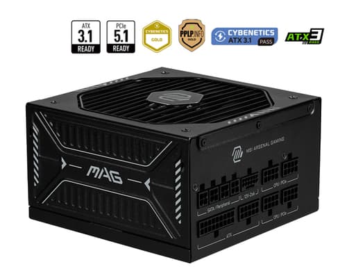 MSI MAG A850GLS PCIE5 Modular ATX 850W 80 Plus Gold Ventoinha FDB