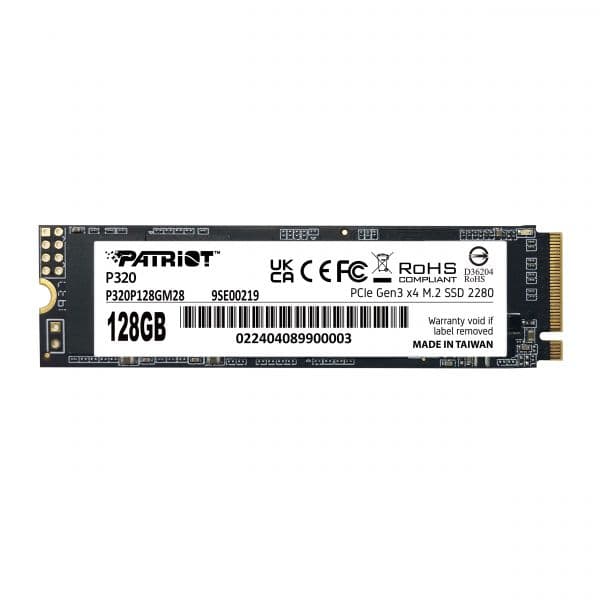SSD Patriot 128GB P320 M.2 2280 PCIe 3.0 x4 NVMe 1.3 Black