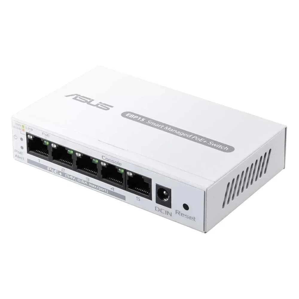 ASUS ExpertWiFi EBP15 Switch Gerido 5 Portas Gigabit Ethernet PoE Branco