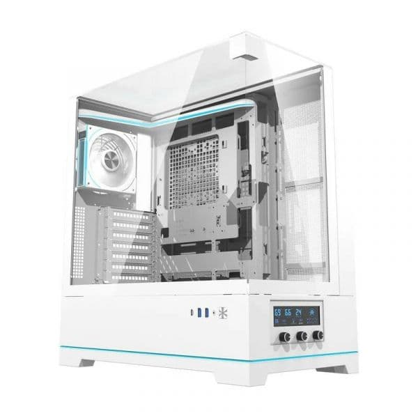 Darkflash Caixa Gaming Computador DY450 PRO + 1 Fan Branco
