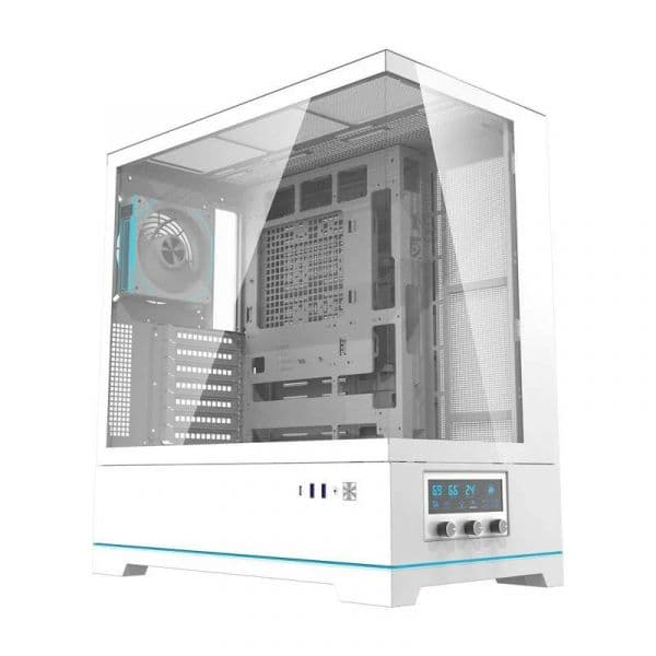 Darkflash Caixa Gaming Computador DY451 PRO + 1 Fan Branco