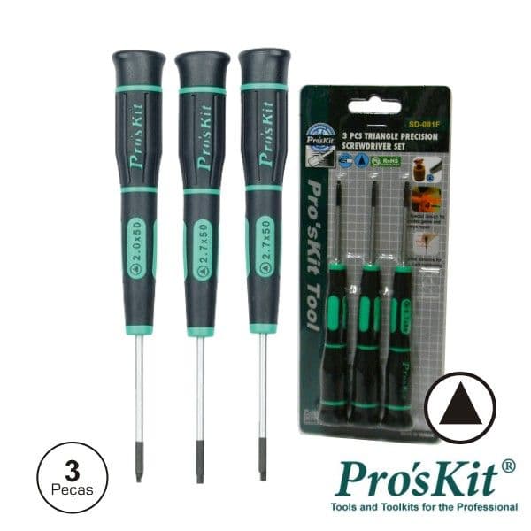 Proskit Conjunto de 3 Chaves Triângulares de Precisão - SD-081F