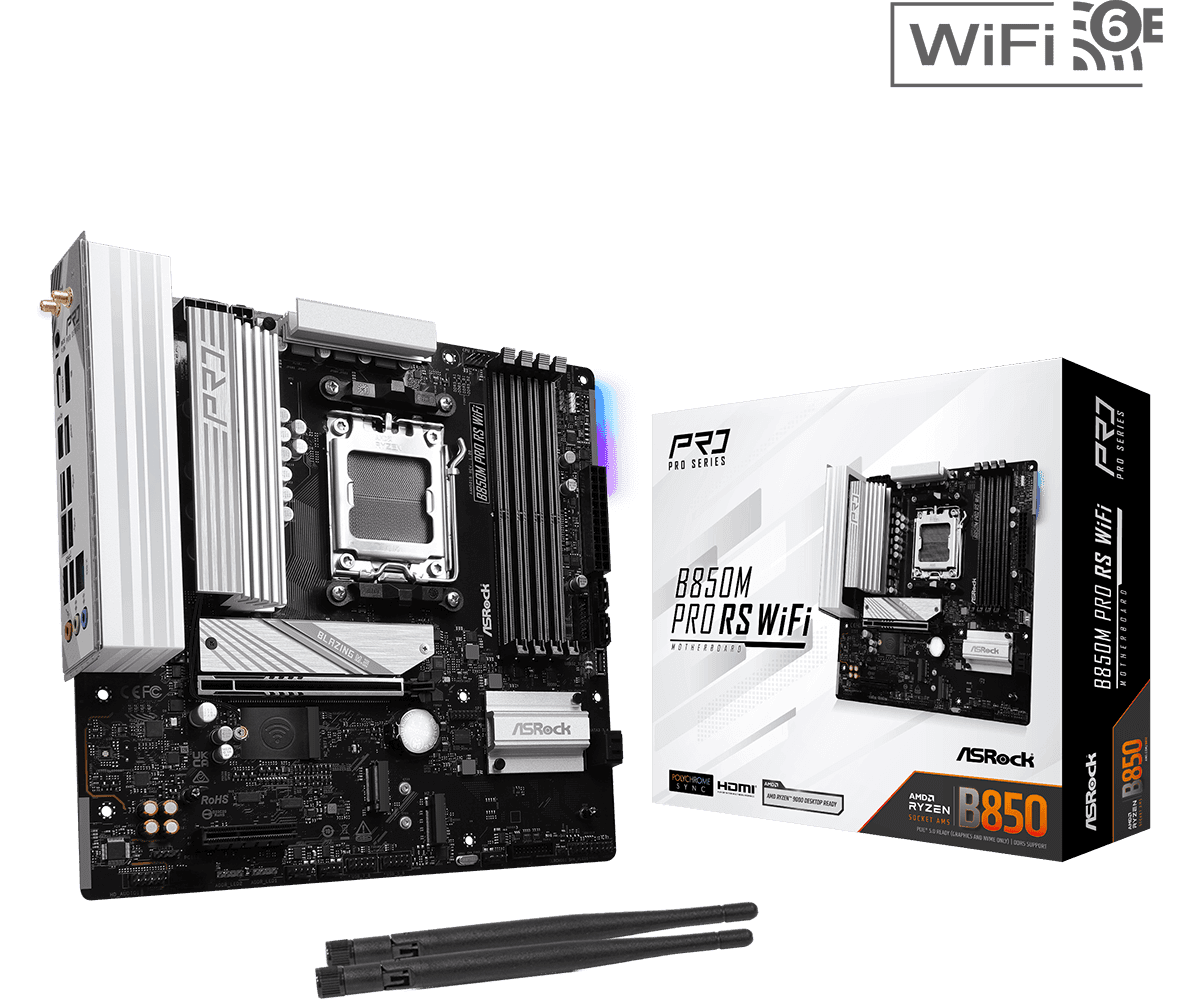 Motherboard AsRock B850M Pro RS WiFi AM5 DDR5 mATX HDMI/DP