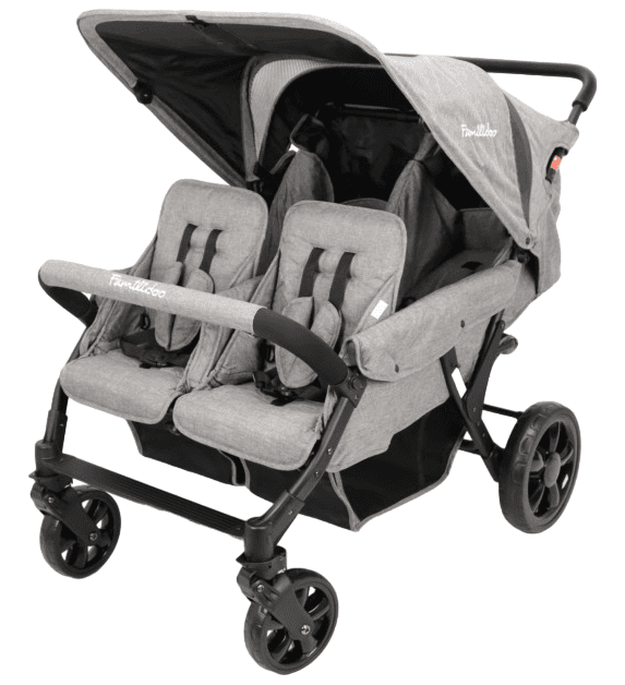 Carrinho De Bebé 4 Lugares Lidoo Estrela Cinza Completo Familidoo