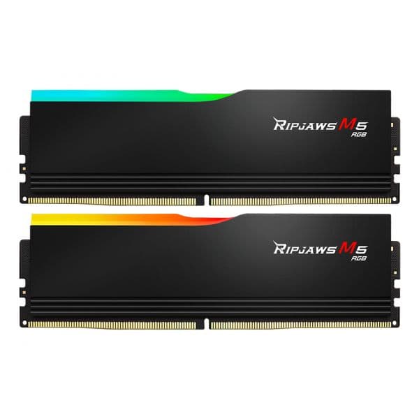 Memória RAM G.SKILL 64GB (2x32GB) Ripjaws M5 RGB DDR5-6400 CL32-39-39-102 1.40V Intel XMP Black