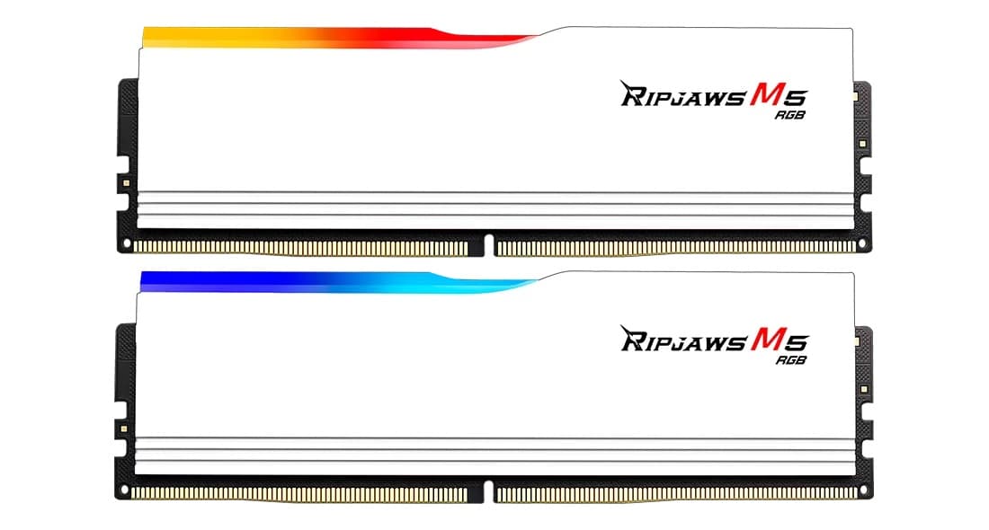 Memória RAM G.SKILL 32GB (2x16GB) Ripjaws M5 RGB DDR5-5200 CL40-40-40-83 1.10V Intel XMP 3.0 / AMD EXPO White