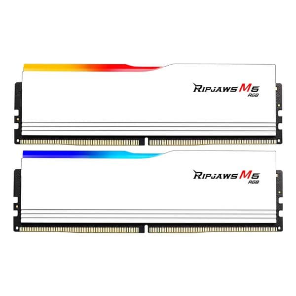 Memória RAM G.SKILL 32GB (2x16GB) Ripjaws M5 RGB DDR5-5200 CL40-40-40-83 1.10V Intel XMP 3.0 / AMD EXPO White