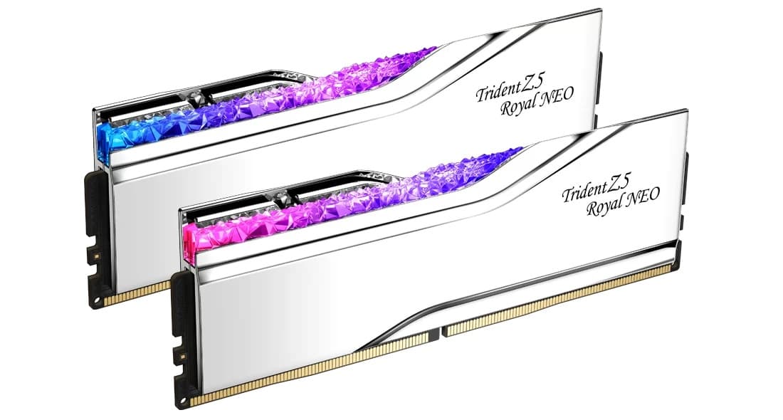 Memória RAM G.SKILL Trident Z5 Royal Neo 32GB (2x16GB) DDR5 6400MHz CL30 Prateada