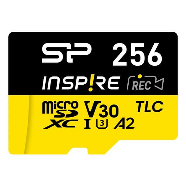 Silicon Power 256GB Micro SDXC Inspire V30 UHS-I U3 A2 170/150 MB/s DDR200 TLC
