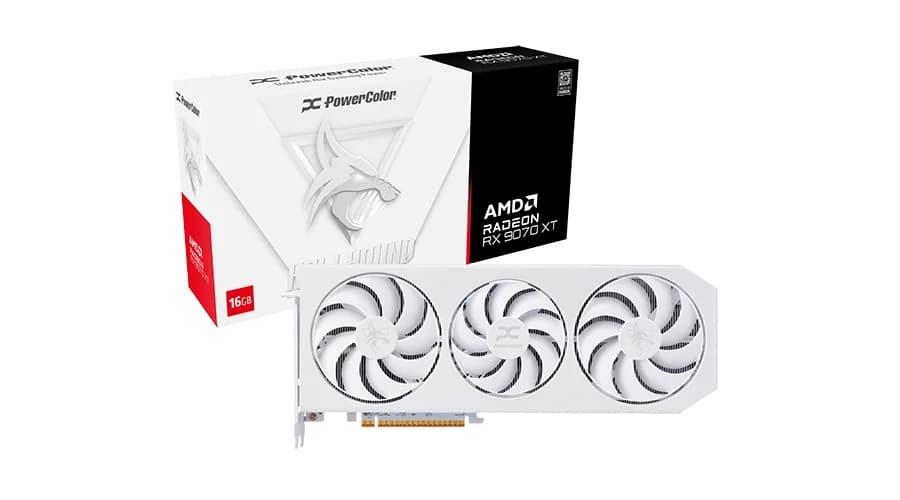 PowerColor AMD Radeon RX 9070 XT Hellhound Spectral White OC 16GB GDDR6