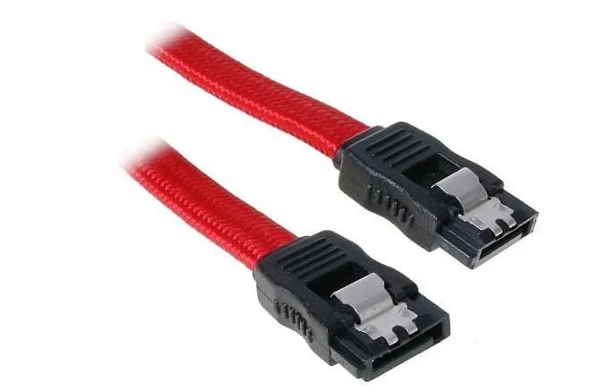 BitFenix cabo SATA 3 30cm sleeved red/black - BFA-MSC-SATA330RK-RP