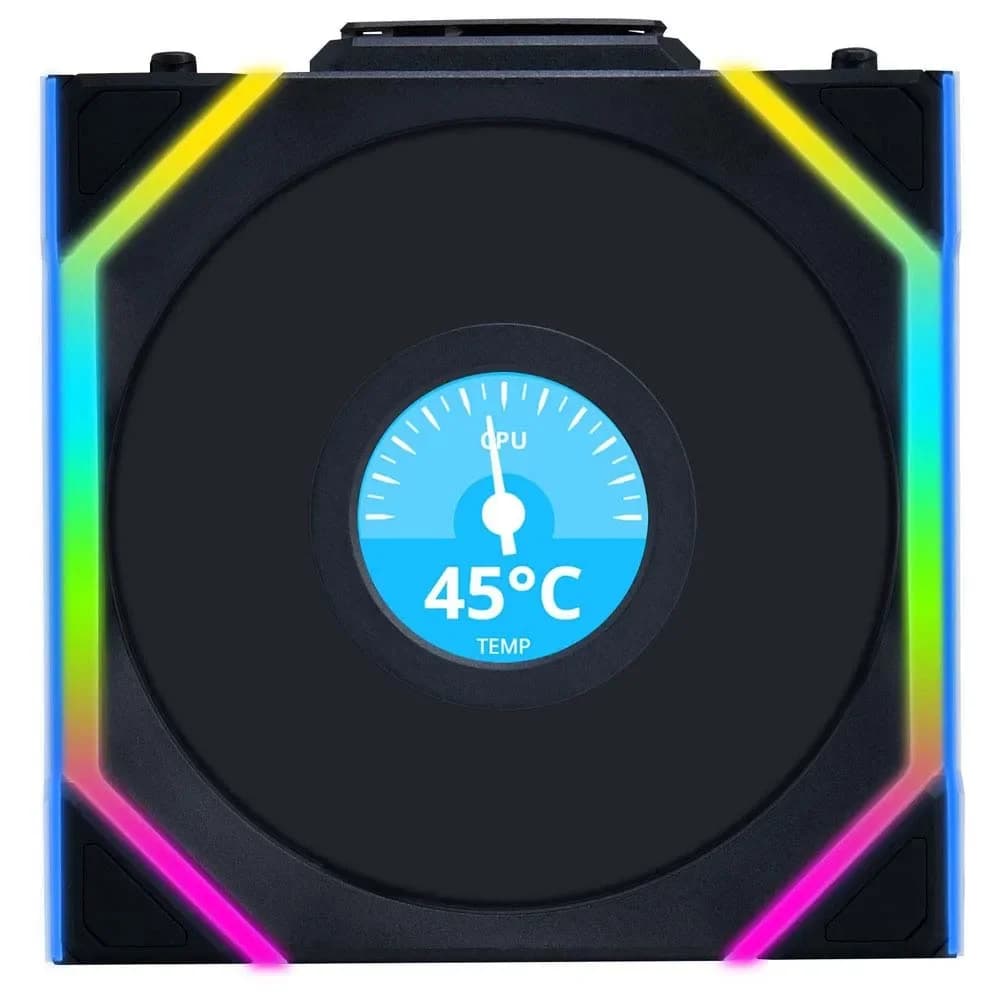 Lian Li UNI FAN SL120 LCD Wireless RGB Reverse Blade PWM Black 120mm